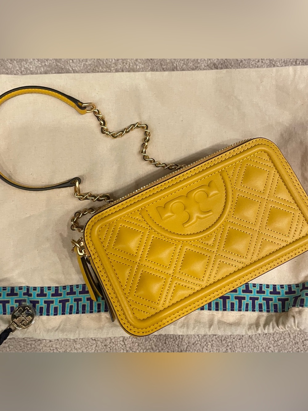 MOVING SALE TODAY ONLY Tory Burch Double Zip Mini Flemming Golden Crest